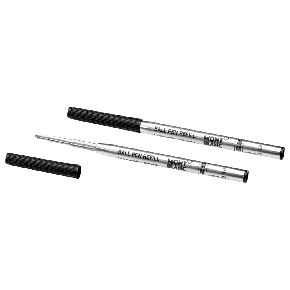 2 Refills Montblanc Ballpoint Pen Medium, Mystery Black