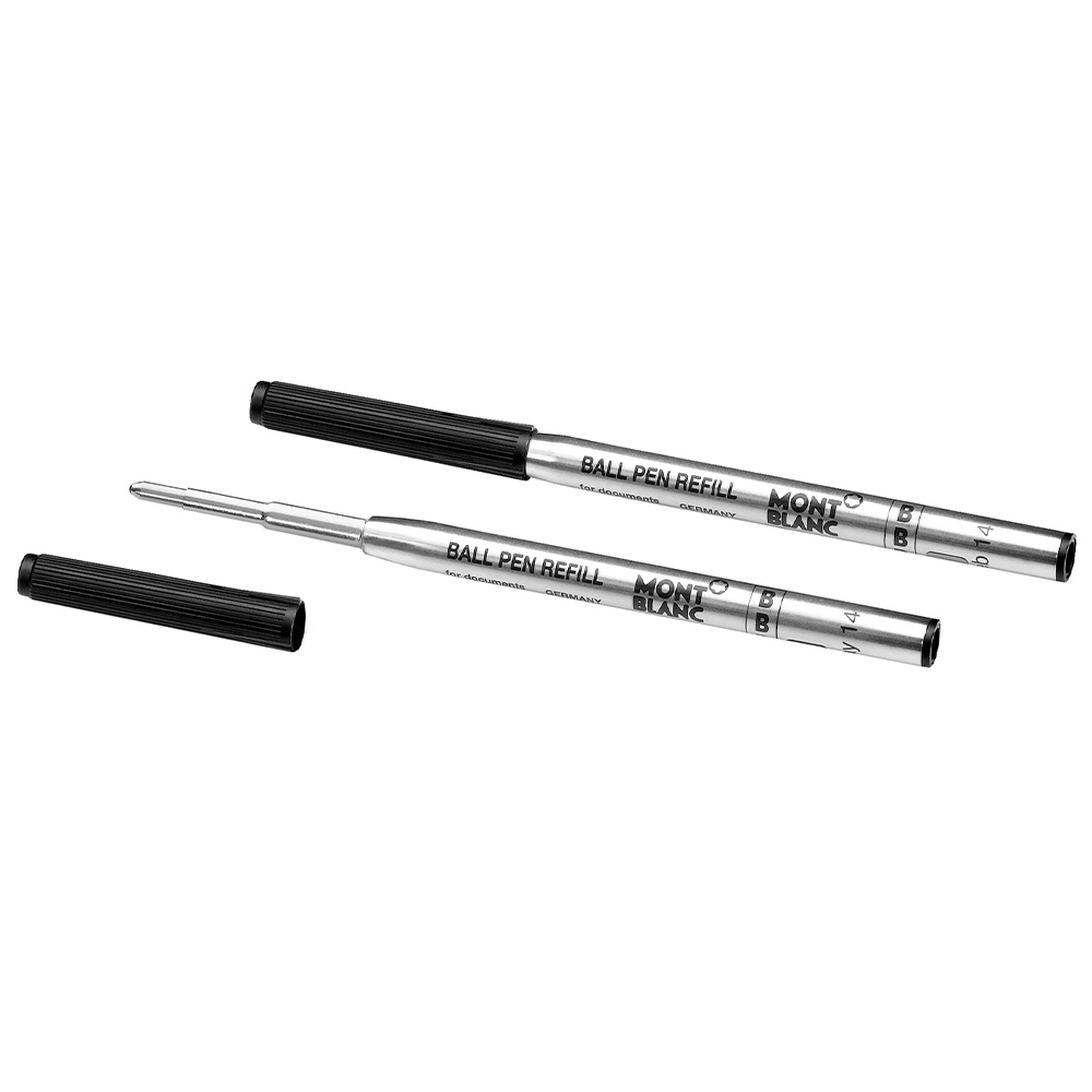 2 Refills Montblanc Ballpoint Pen Broad, Mystery Black