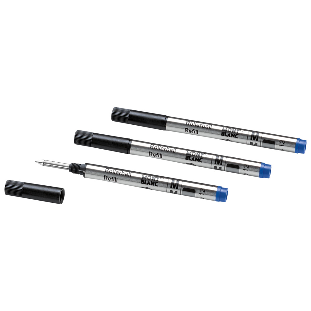 3 Rollerball Refills (M) Montblanc Small, Royal Blue